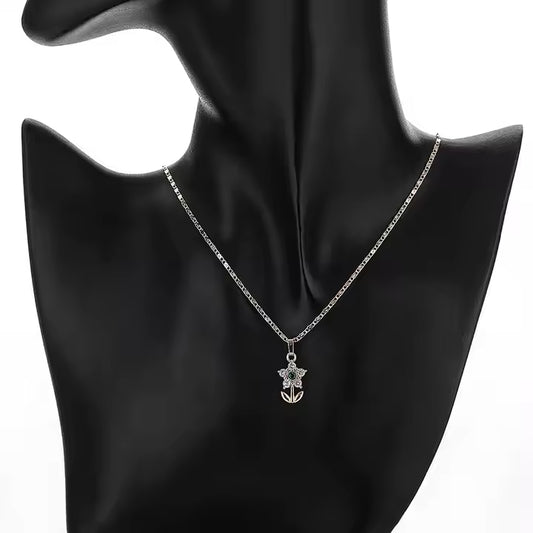 Flor de Cristal - Conjunto de Collar y Pendientes oro 18k